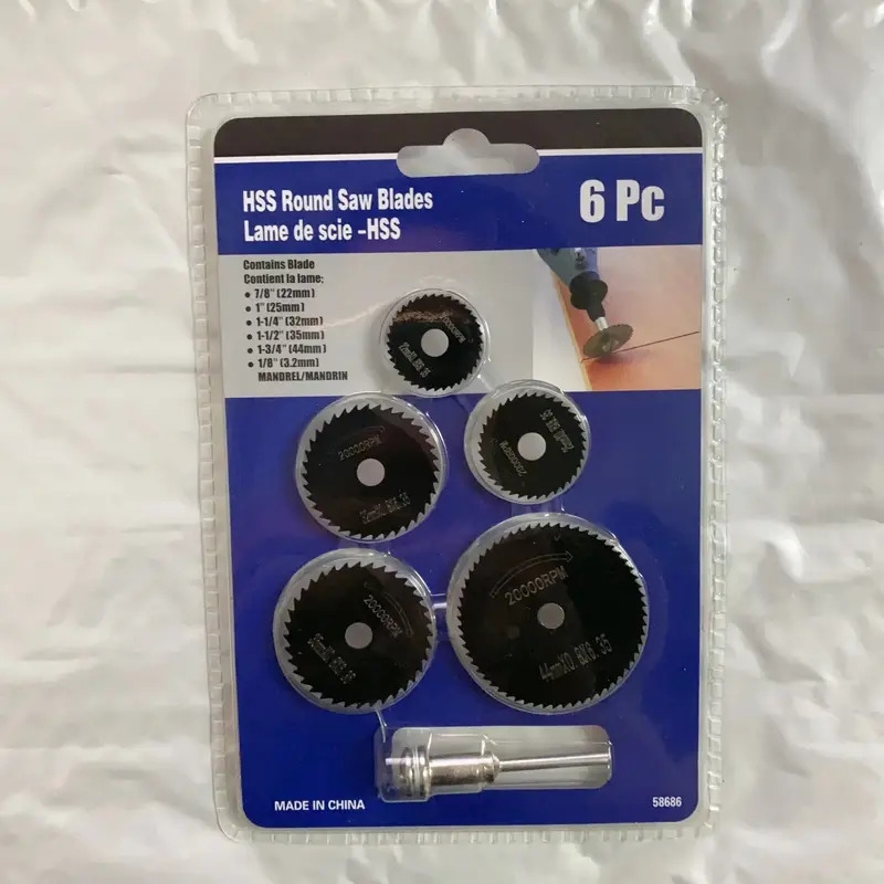 6件套高速钢迷你锯片组合 - 木材、塑料和金属用，耐用耐磨，带心轴 商品详情 8