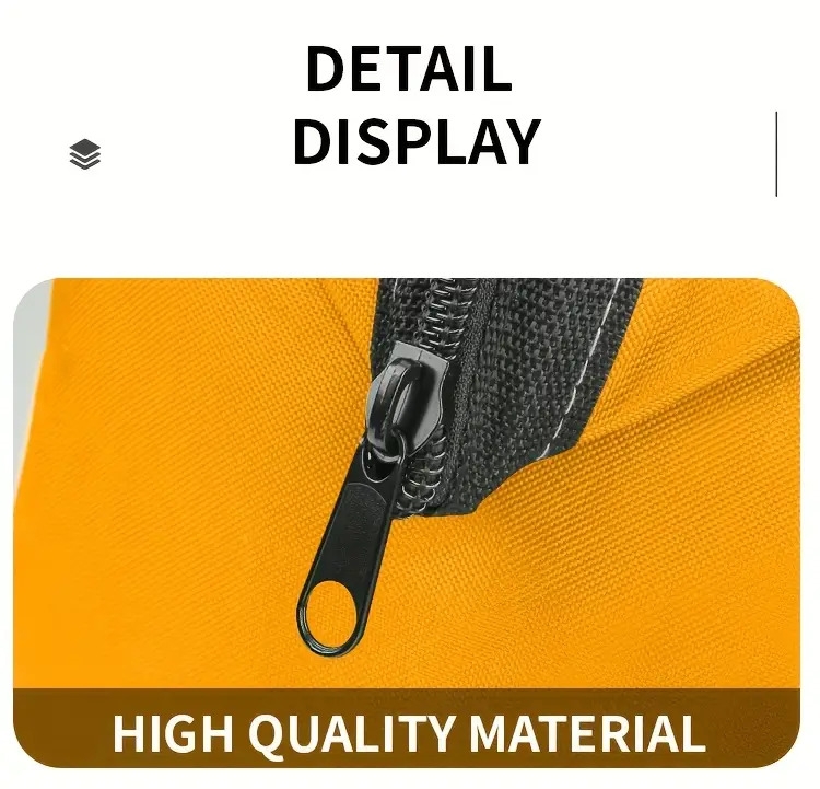   重型耐磨工具包 - 加厚便携式宽口多隔层电工、木匠、机械师及家用（黄色/黑色）| 坚固手柄工具袋 | 多功能工具收纳包 商品详情 6