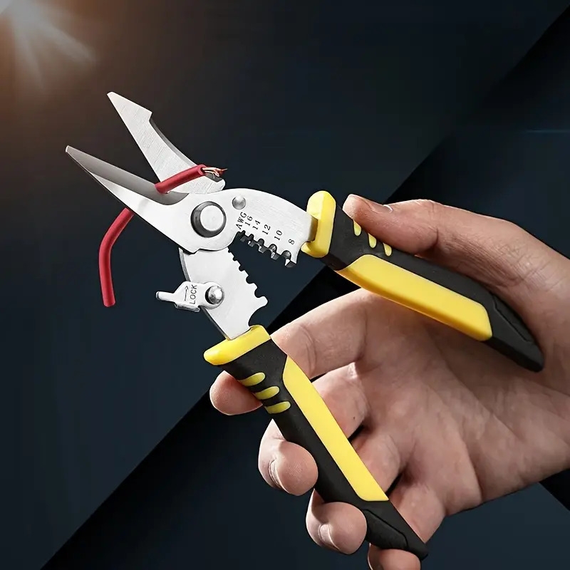 电工剪刀剥线钳家用多功能剪电子剪子铝扣板缆线槽剪刀剥线剪 详情 1