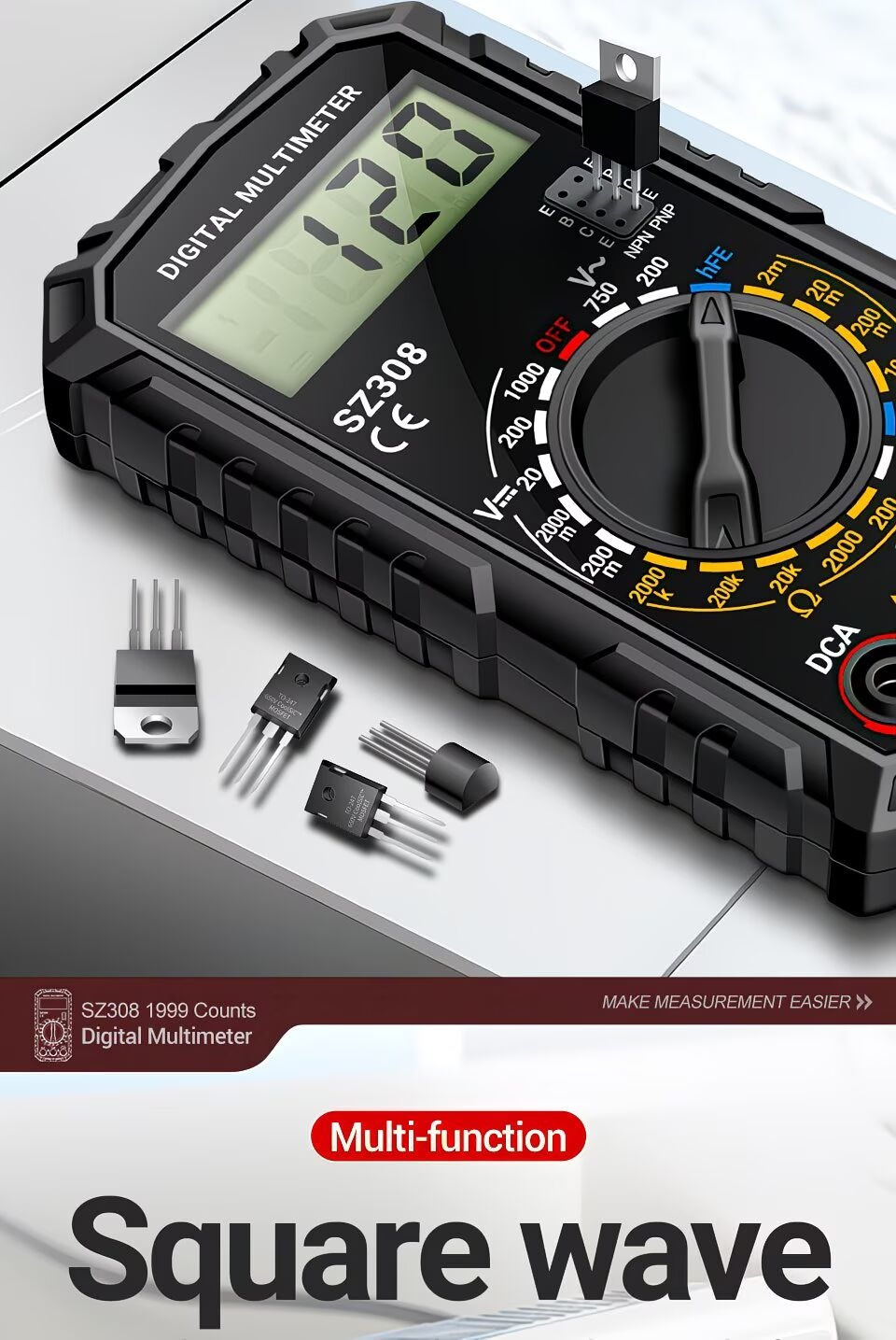 the sz308 is a new high-precision digital multimeter designed for electrical maintenance, of testing ac and voltage, current, and . a multifunctional tool that does not come with a battery Product details 5
