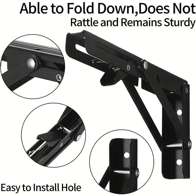 heavy duty folding shelf brackets 8 10 12 wall mounted for bench table with screws 3