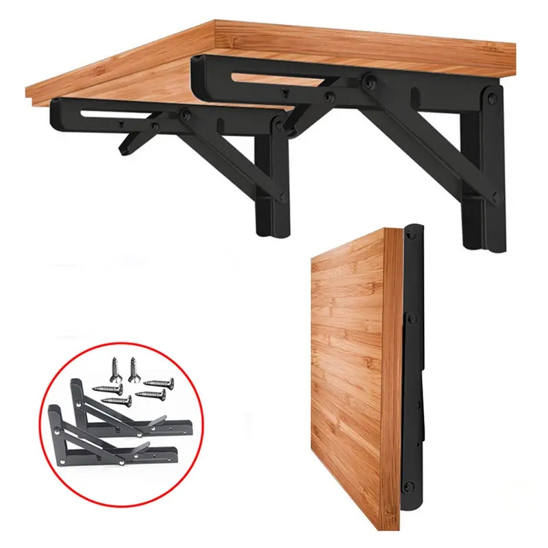 2pcs heavy duty folding shelf 90 decorative table with adjustable angle high quality metal wall storage bracket 0