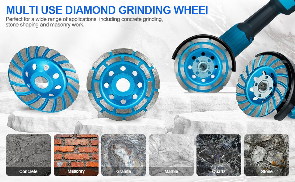 Diamond Concrete Grinding Cup Grinder Wheels 115mm Masonry Marble Granite Brick Shaping Turbo Row