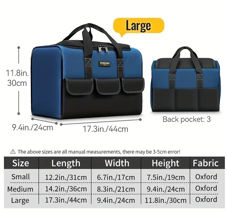 heavy duty tool bag with wide mouth for tool storage carrier and organizer tool bag for men wide mouth tool bag with inside pockets details 9