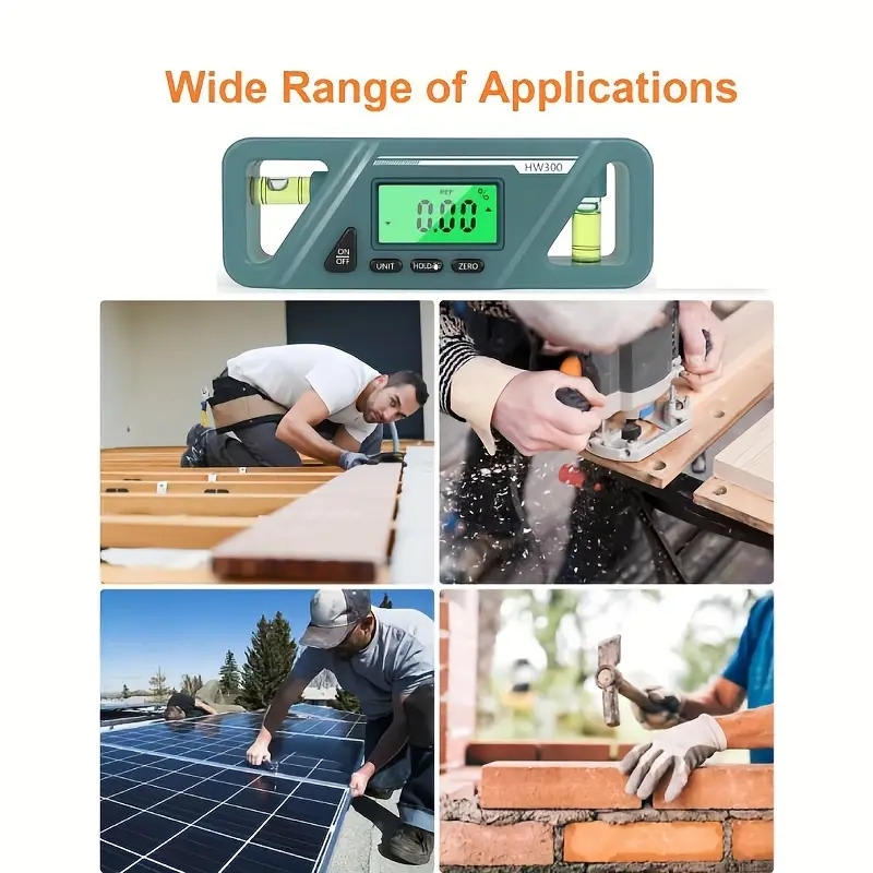   磁电子测角仪 - 带背光的数字角度仪，lcd 显示屏，斜率转换和水平指示器，电池供电，≤36v 工作电压，精密测量工具|数字角度仪|磁性底座 商品详情 6