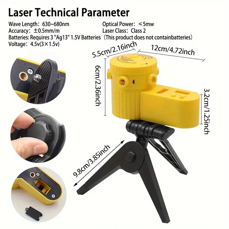 1pc multifunction cross line laser level ertical horizontal vertical line equipment measuring with tripod laser trena level tools four in one household level ruler laser 4