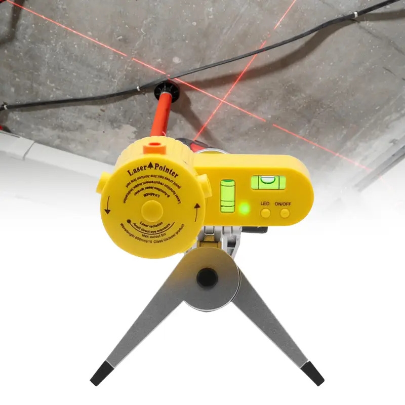 1pc multifunction cross line laser level ertical horizontal vertical line equipment measuring with tripod laser trena level tools four in one household level ruler laser details 5