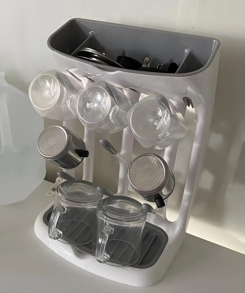 瓶子干燥架，储物架，可容纳多达9个瓶子、奶嘴、吸乳器部件及其他配件，立式设计占地小巧节省柜台空间 商品详情 10