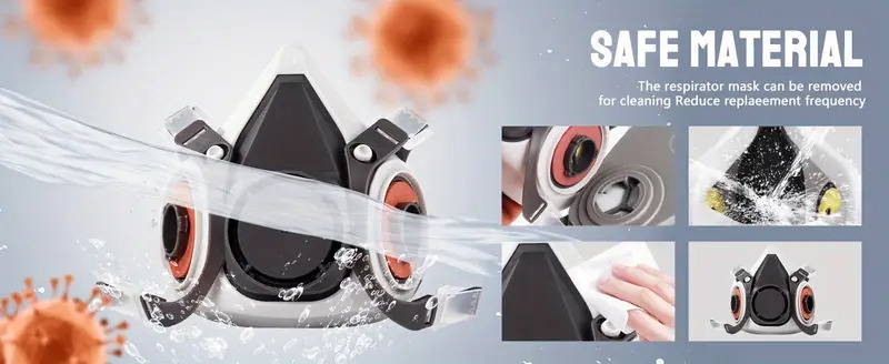 respirator mask reusable mask filters/safety glasses paint details 2