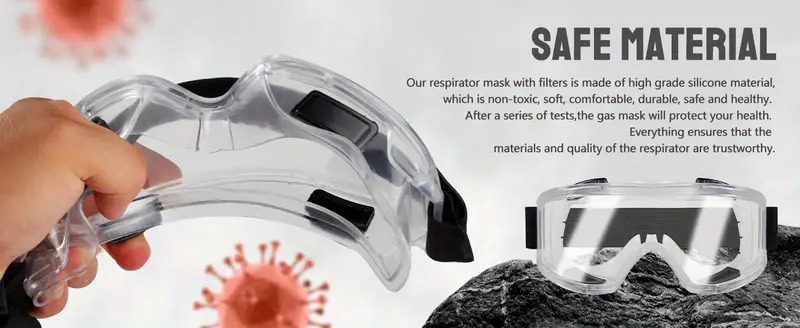 respirator mask reusable mask filters/safety glasses paint details 3