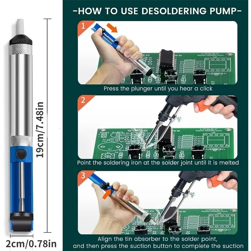 10pcs set soldering iron kit automatic hand held soldering gun welding tool with 5pcs soldering tips desoldering pump tweezers soldering wires mini bracket for     electronics repair details 5