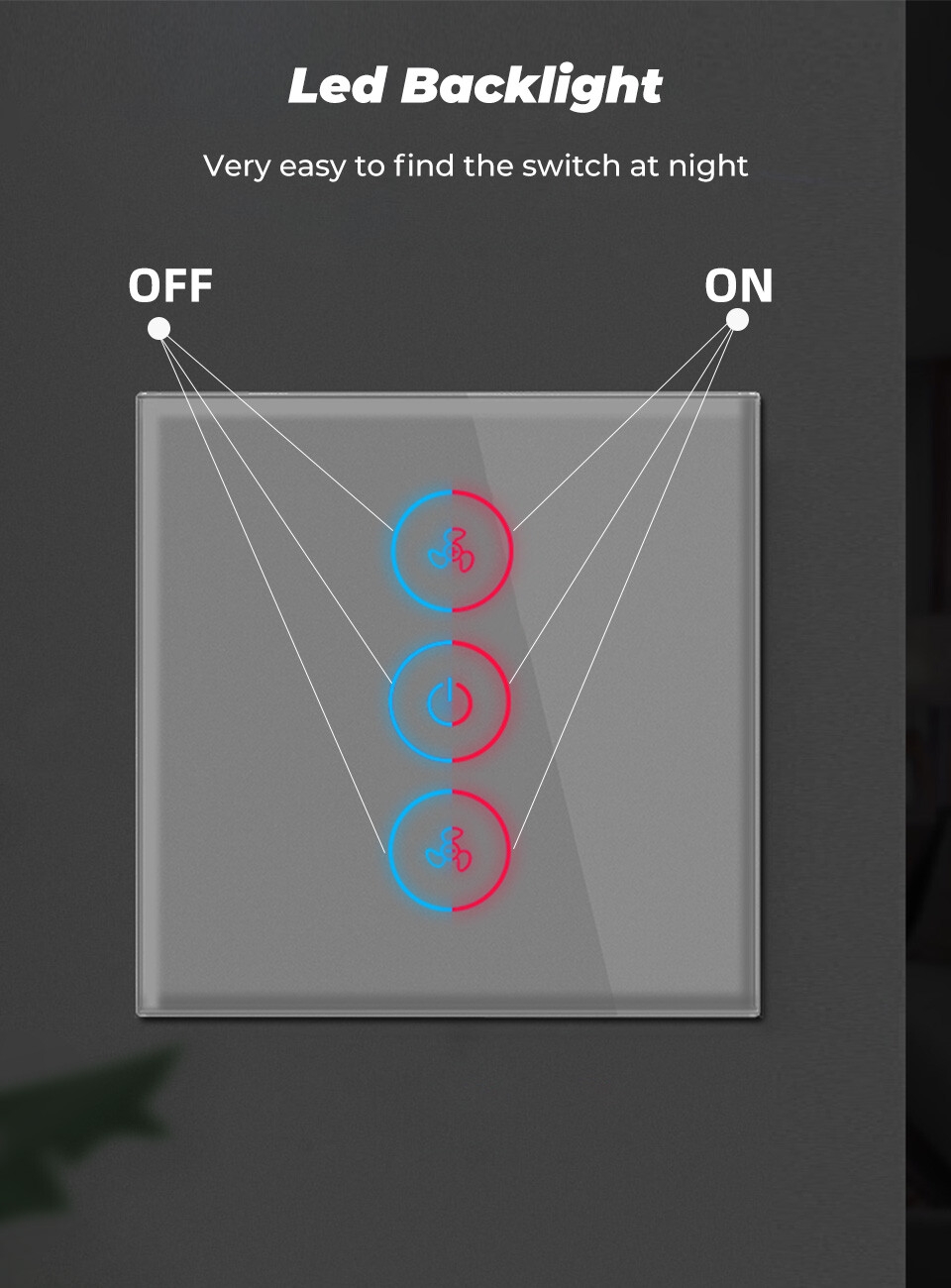 Tuya Smart Wireless Remote Control Fan Switch EU/UKSmart Wifi Fan Switch Compatible with Alexa/Google Home/IFTTT