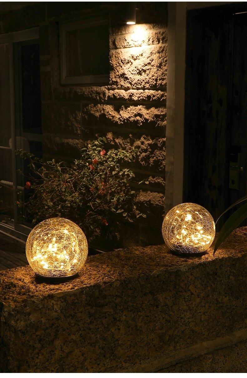 Generic 12 Inch Christmas Essential Solar Glass Ball Garden Decorative