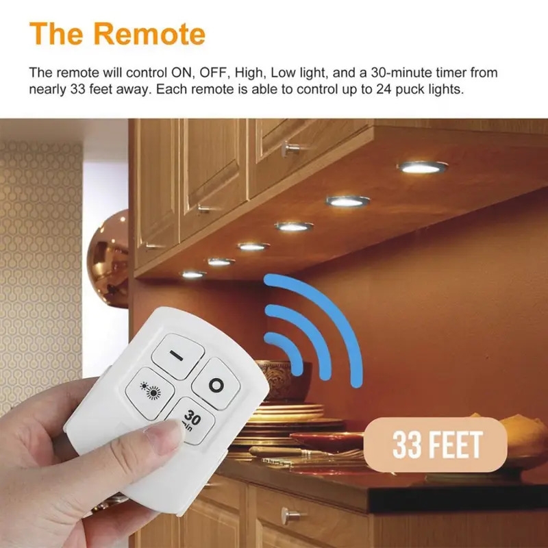 4pcs wireless led puck lights for cabinets closets pantry kitchen without battery needed 6