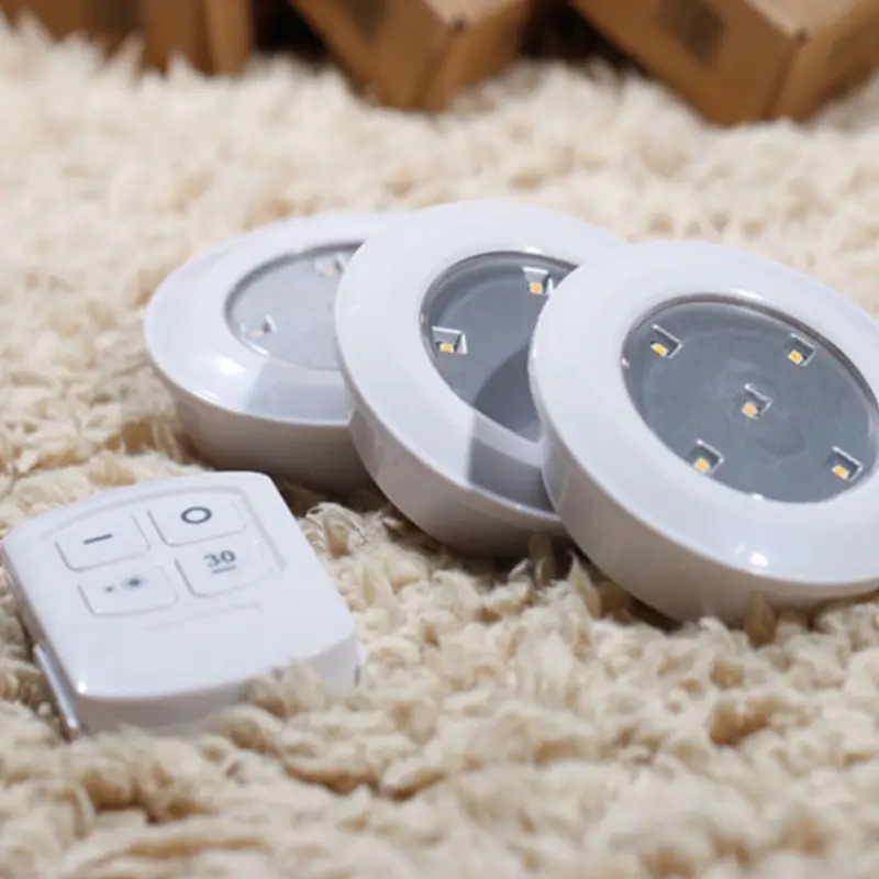 4pcs wireless led puck lights for cabinets closets pantry kitchen without battery needed 5
