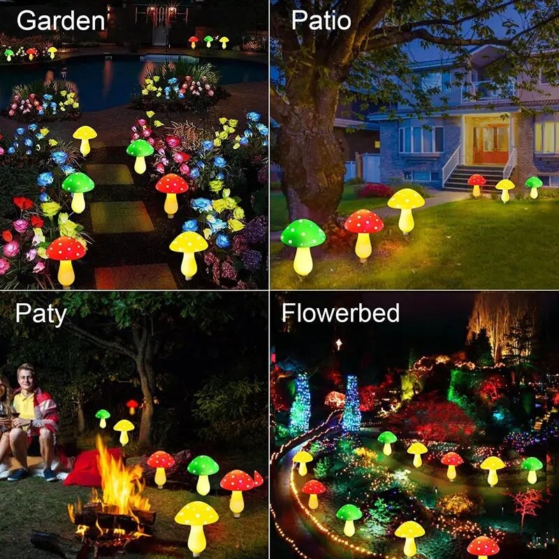 12led 8led solar mushroom light multi color changing led outdoor flowers garden courtyard yard patio outside christmas holiday decor led lights halloween christmas decorations halloween gifts details 3