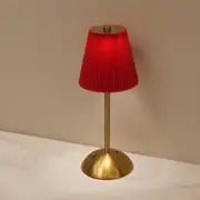 1pc   charging three color   dimming wrought iron high legged pleated desk lamp bedroom bedside touch   nightlight modern   is suitable for restaurant bedroom bar outdoor party camping coffee shop lamp details 1