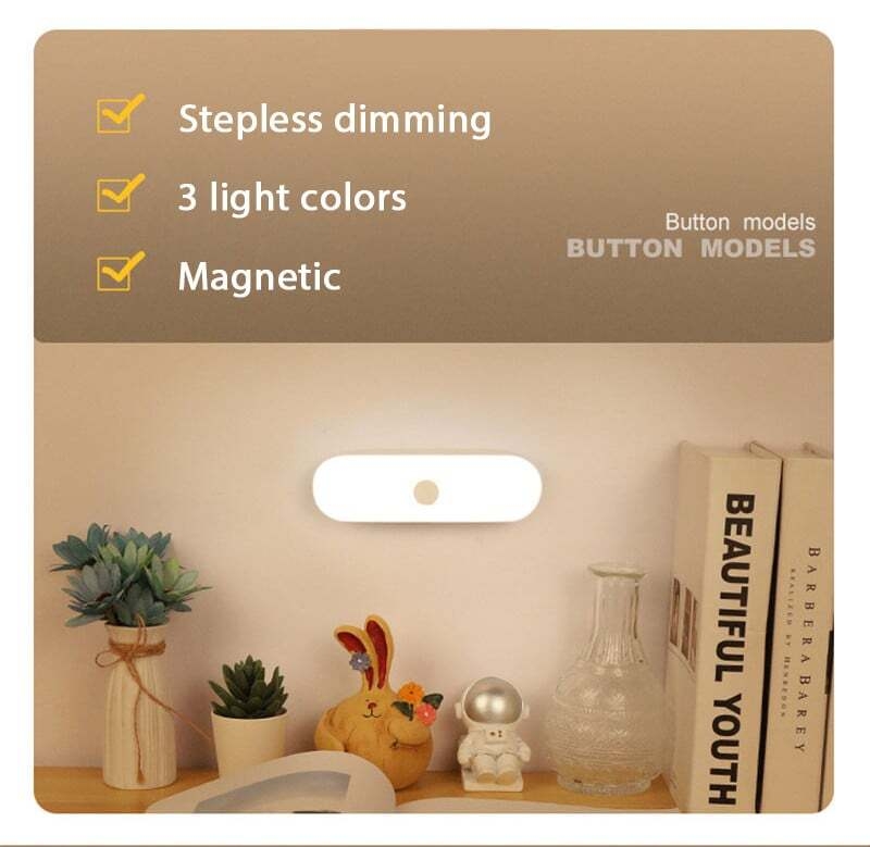 Badu.bg LED нощна лампа 3 светлинни цвята Безстепенно ...