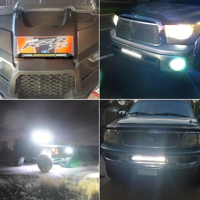 10inch led driving offroad light bar spot flood combo work truck suv atv details 4