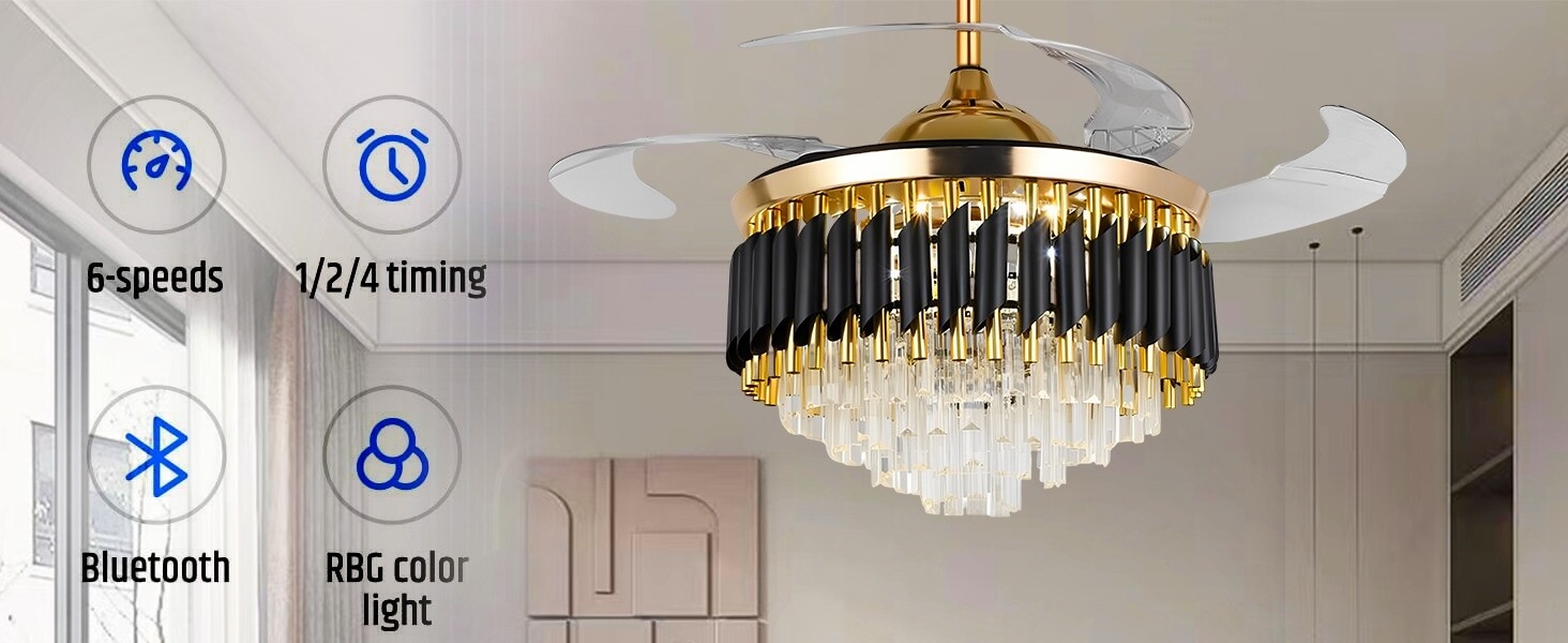 FINE MAKER ceiling fan with retractable blades
