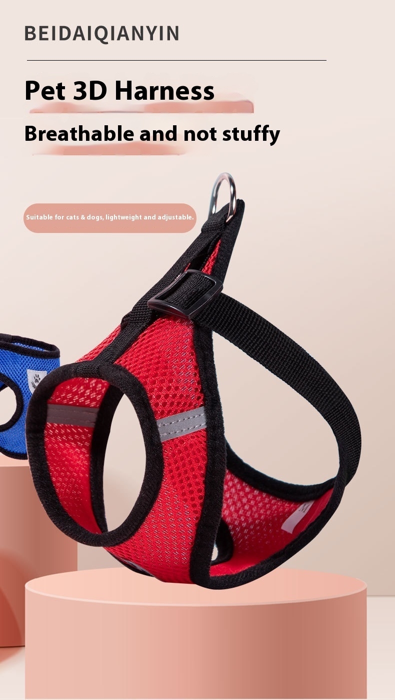 实心尼龙狗皮带背心猫背带时尚泰迪比雄博美犬小狗步行绳小品种丝带装饰品