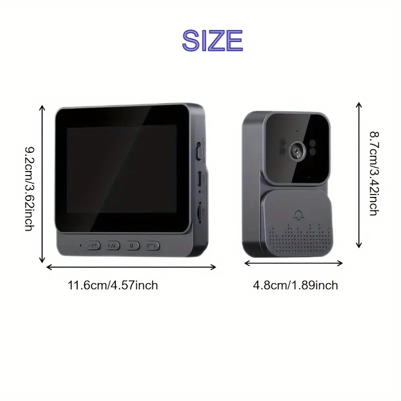 video doorbell with intercom visual doorbell camera with 4 3 inch screen household infrared night way long battery easy connection app Product details 0