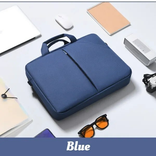 pro midzip laptop bag blue table flatlay