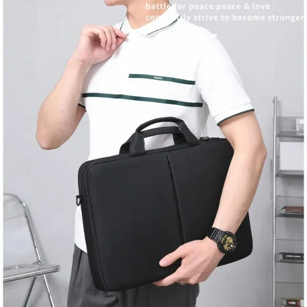 pro midzip laotop bag black male model display