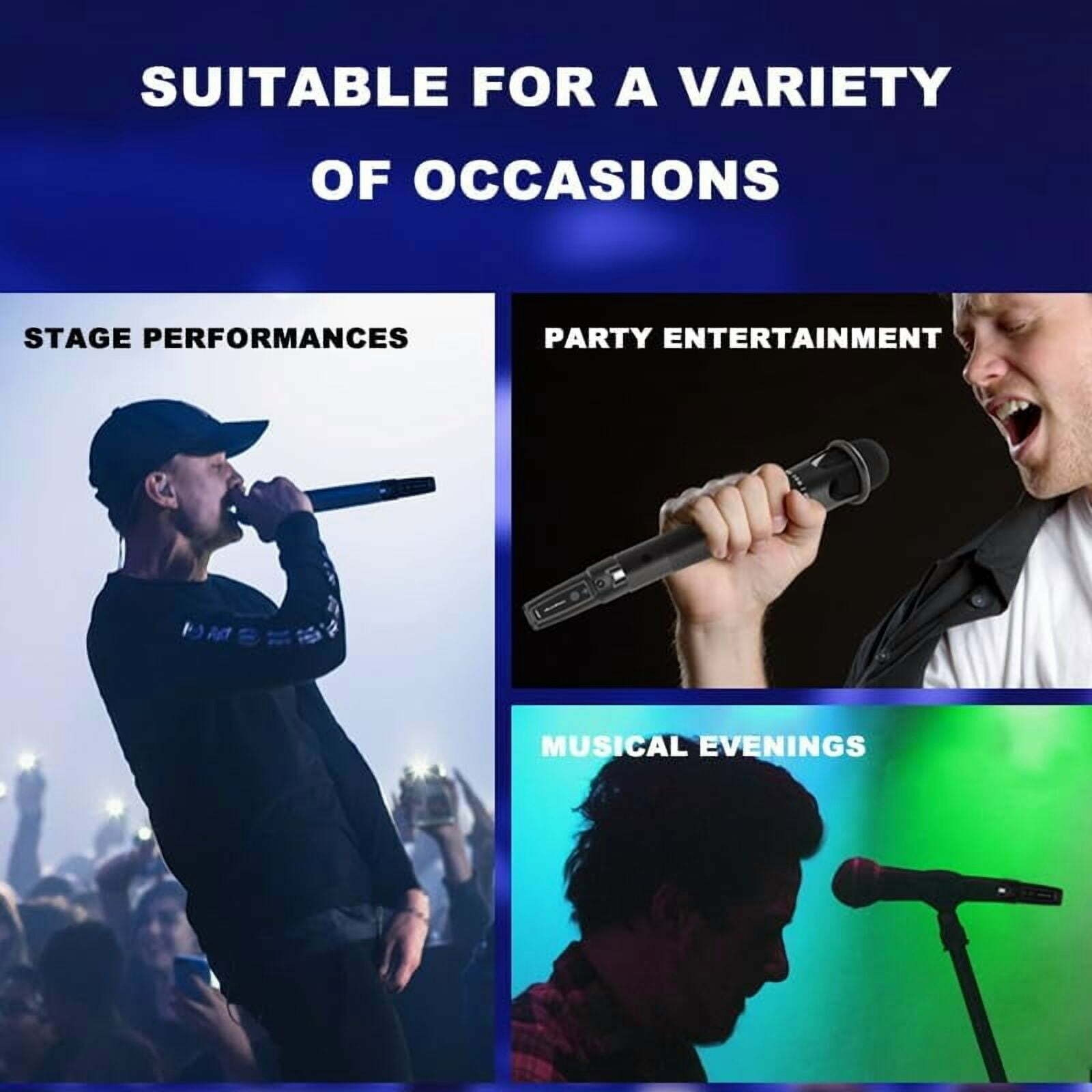 Wireless Microphone Transmitter Receiver 2.4Ghz, XLR Microphone Wireless System, Rechargeable Wireless Mic Adapter for Audio Mixer, Dynamic Mic, Electric Guitar Bass(1 receive + 1 transmit)