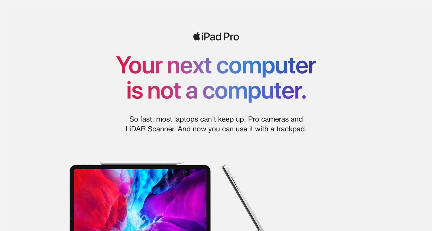 Your next computer is not a computer. So fast, most laptops can't keep up. iPad Pro.