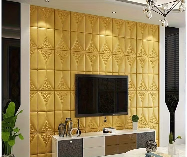 1pc haitingshang 3d wall panel peel stick wallpaper waterproof pvc foam panels suitable for living room bedroom laundry modern striped elongated sheets uv printed installation Product details 4