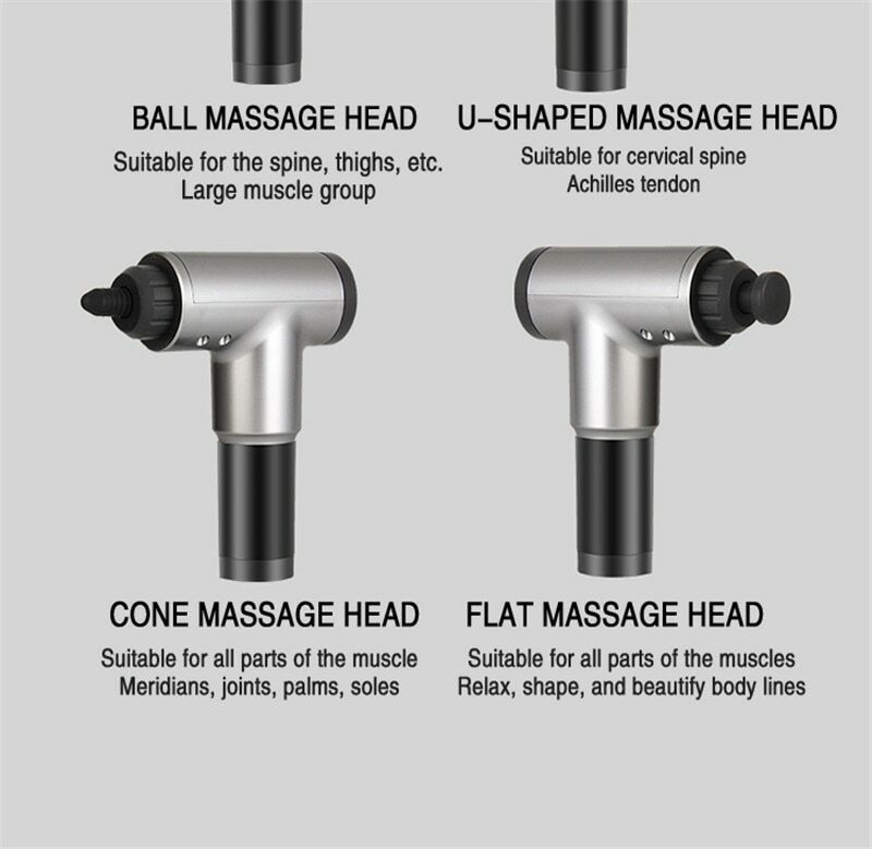 Fascial Gun Muscle Maging Relax Recovery Soreness Pain Fascia Gun Relief Slimming Shaping Mager 4 Heads Gym Aiding (10)