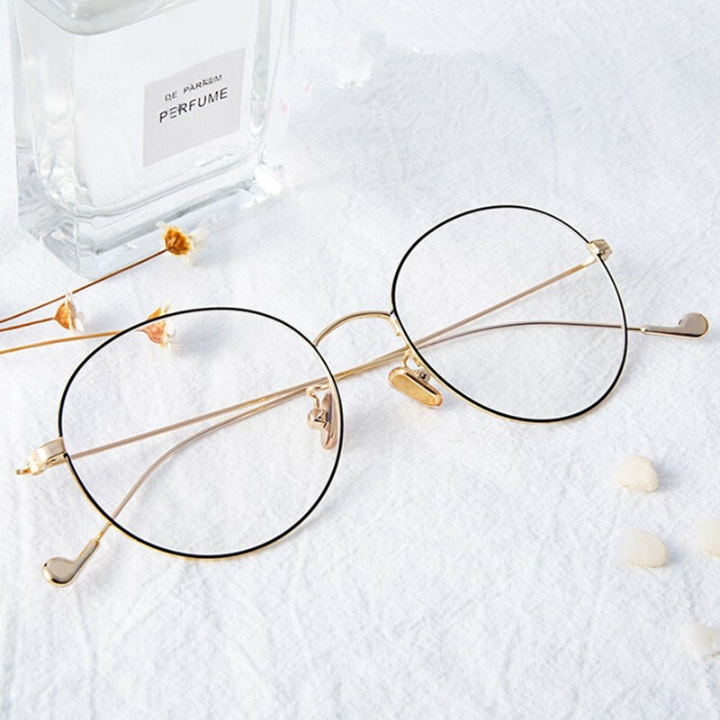 2021 New Fashion Design Metal Ladies Glasses Frame Round Transparent Lenses Classic Retro Men's Prescription Optical Glasses