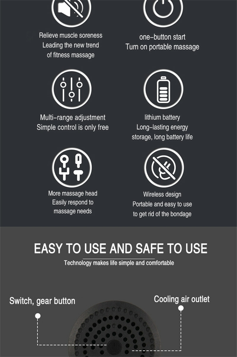 Fascial Gun Muscle Maging Relax Recovery Soreness Pain Fascia Gun Relief Slimming Shaping Mager 4 Heads Gym Aiding (8)