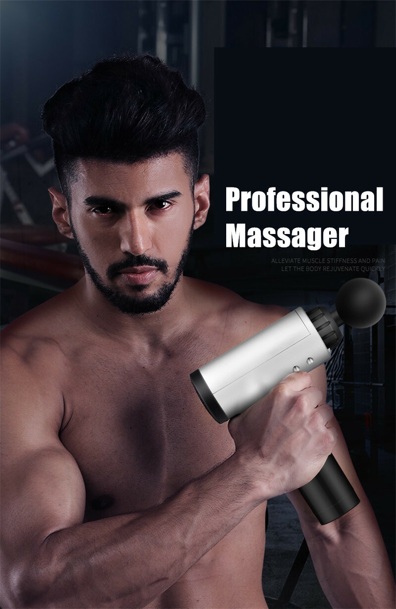 Fascial Gun Muscle Maging Relax Recovery Soreness Pain Fascia Gun Relief Slimming Shaping Mager 4 Heads Gym Aiding (15)
