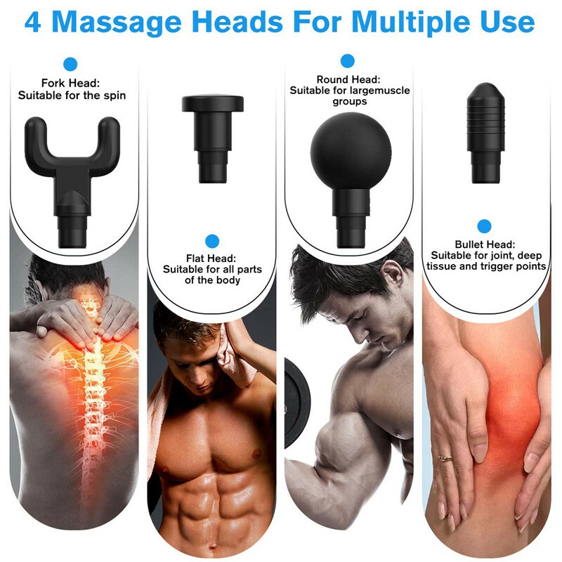 Fascial Gun Muscle Maging Relax Recovery Soreness Pain Fascia Gun Relief Slimming Shaping Mager 4 Heads Gym Aiding (5)