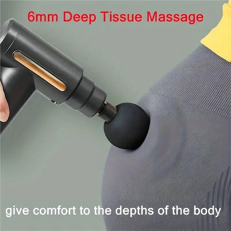 portable fascia gun body muscle massage gun rechargeable massage gun with 4 replaceable massage heads used to relax the massage tools of the back and whole body relieve plantar fasciitis and arch pain and relax the muscles of the foot and legs details 4