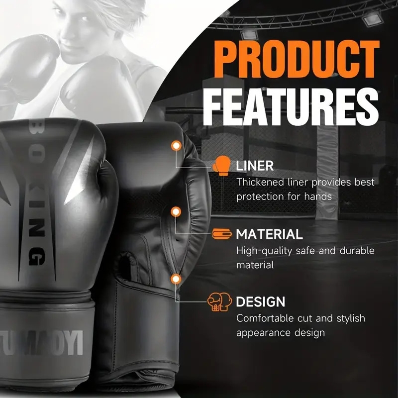 boxing gloves for men women boxing training gloves kickboxing gloves sparring punching gloves heavy bag workout gloves for boxing kickboxing muay thai mma details 3