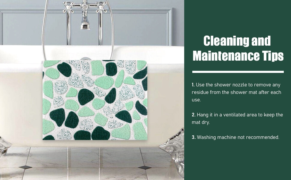 Shower Bathtub Mat Non-Slip 24x24 inch Soft Tub Mat with Drain for Tub and Bathroom Quick Drying