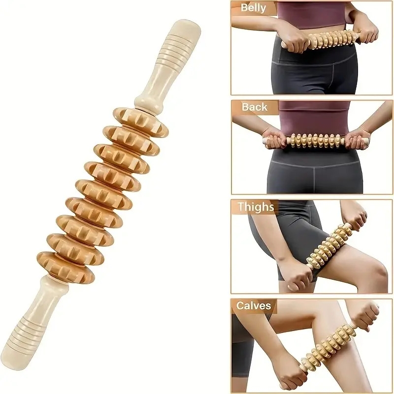 ergonomic massage roller deep tissue fascia tool with smooth polished surface for myofascial anti cellulite body sculpting   circulation muscle relaxation whole body use on legs belly waist   natural materials Product details 5