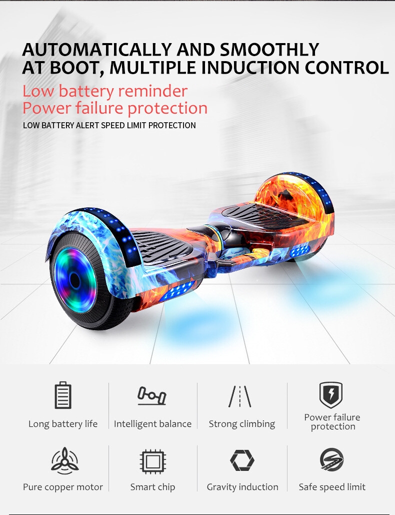 EU Stock 350W Hoverboard With 6.5/8/10 Inch Motors 350W App Control 36V Electric Overboard for Children 350W Smart Sensor