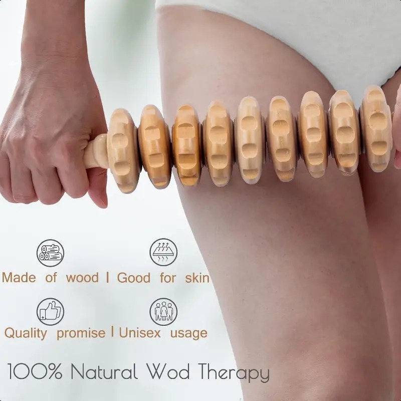 ergonomic massage roller deep tissue fascia tool with smooth polished surface for myofascial anti cellulite body sculpting   circulation muscle relaxation whole body use on legs belly waist   natural materials Product details 0