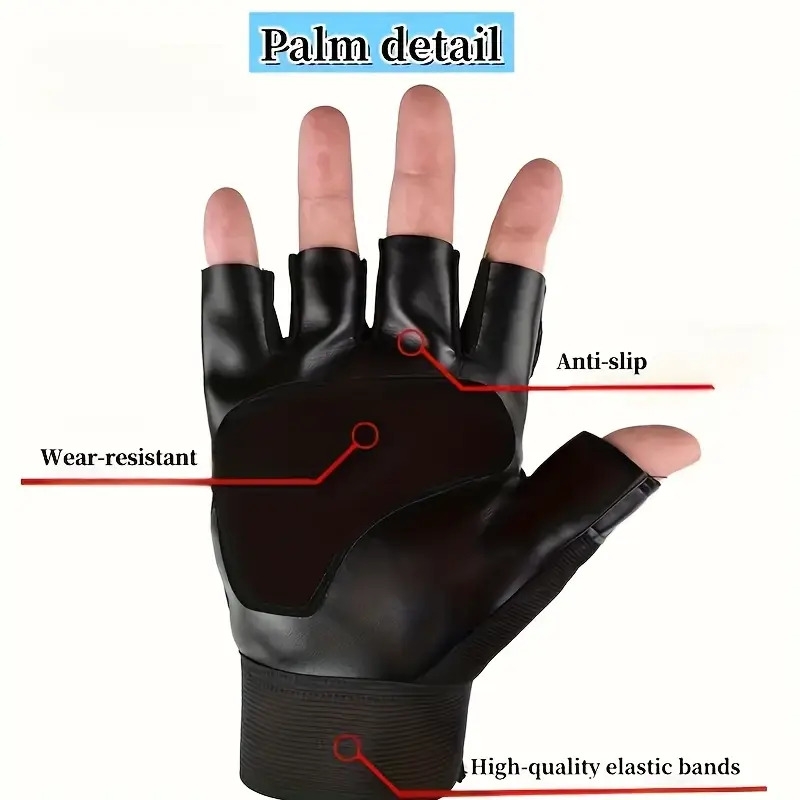 breathable fitness gloves 2pcs breathable half finger fitness gloves polyester fiber black sports gloves for outdoor activities and gym workouts outdoor sports gloves breathable glove design adjustable fitness gloves gym accessories details 7