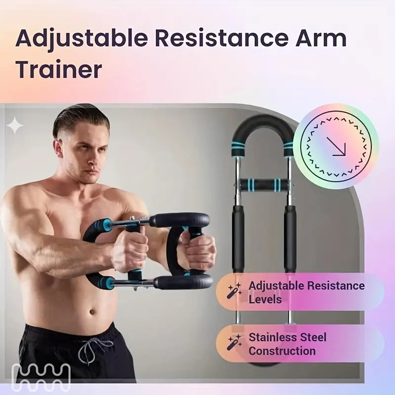 u型手臂训练器，可拆卸便携式弹簧阻力，适用于胸肌、前臂、三头肌、大腿内收及肩部肌肉锻炼，双重调节，家用健身 商品详情 4