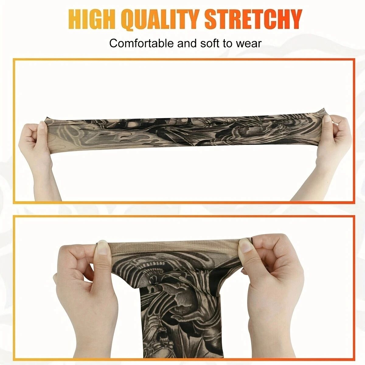 10件uv防护臂套 - upf50+ 防晒速干防滑扣合设计 - 摩托车、骑行、跑步用男女通用（10件装）- 运动员理想礼物，户外运动必备，纹身风格透气面料，耐用材质，清凉袖套，健身爱好者首选 详情 0