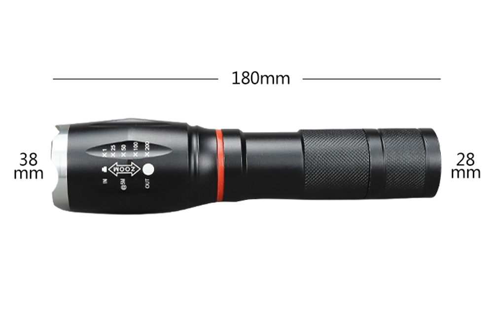 LED Flashlight with Rechargeable Battery High Lumens T6 LED Flashlights Hidden COB Tail Magnet Design