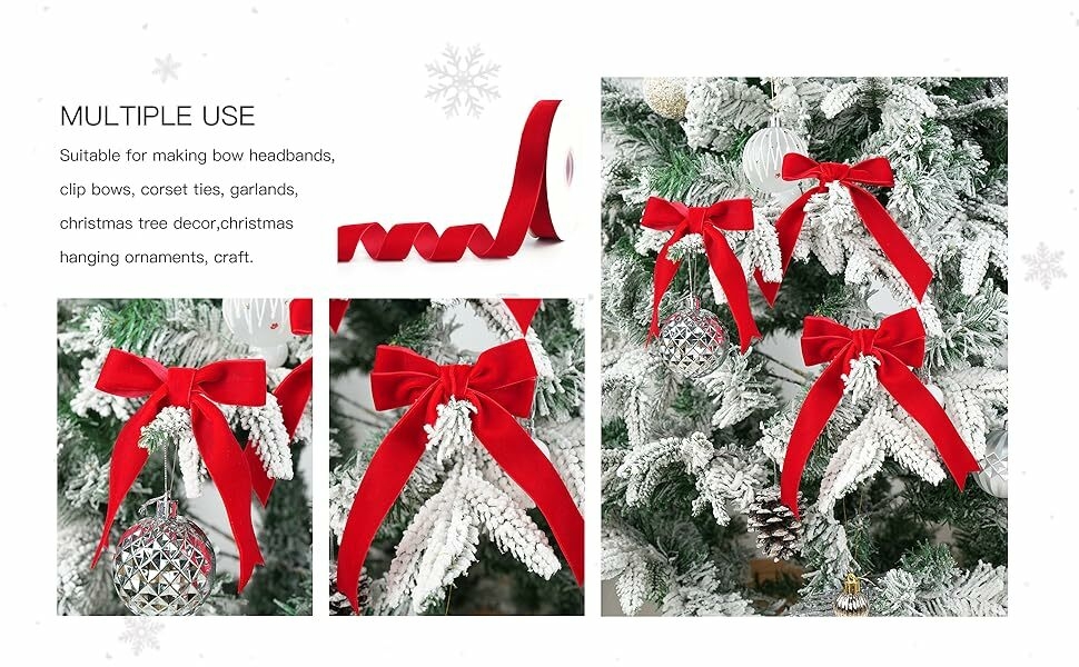 red velvet ribbon 1 inch for gift wrapping