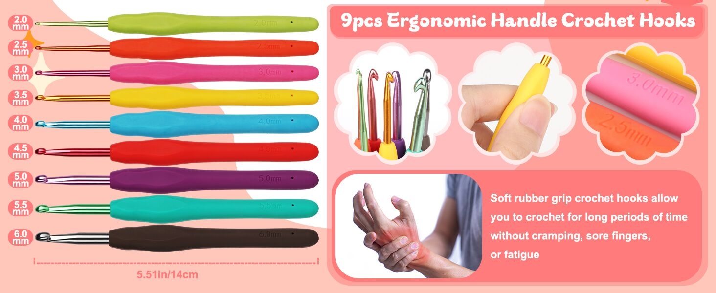 crochet kit with hooks