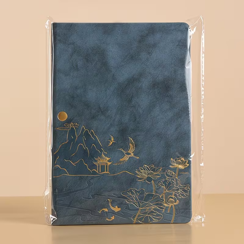 1pc notebook set pen refill and set options meeting minutes book notepad cover feel and color changing pu material 100 pages inside a5 work notepad gift box set teachers day gift Product details 8
