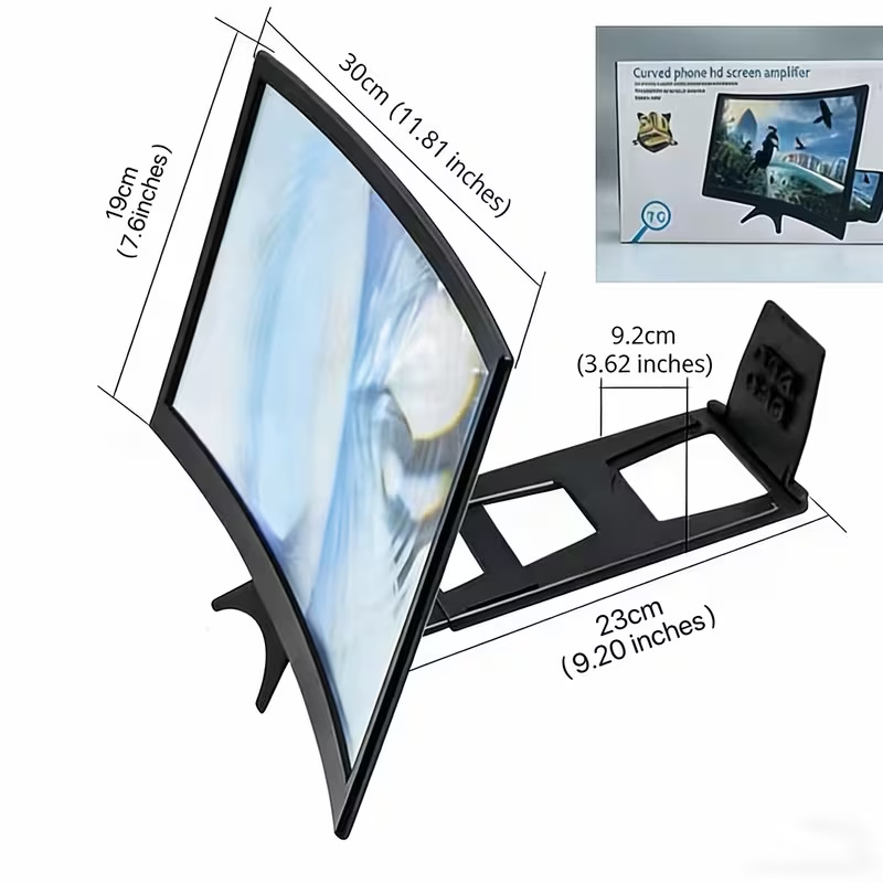 16 inch 3d mobile phone hd anti blue light projector with a phone holder suction cup features a newly material display screen a 3d converter for mobile screens Product details 6